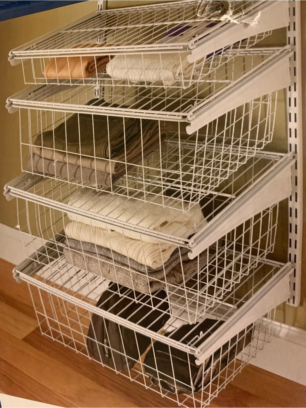 White Wire Slide-Out Storage Baskets - Home Organization